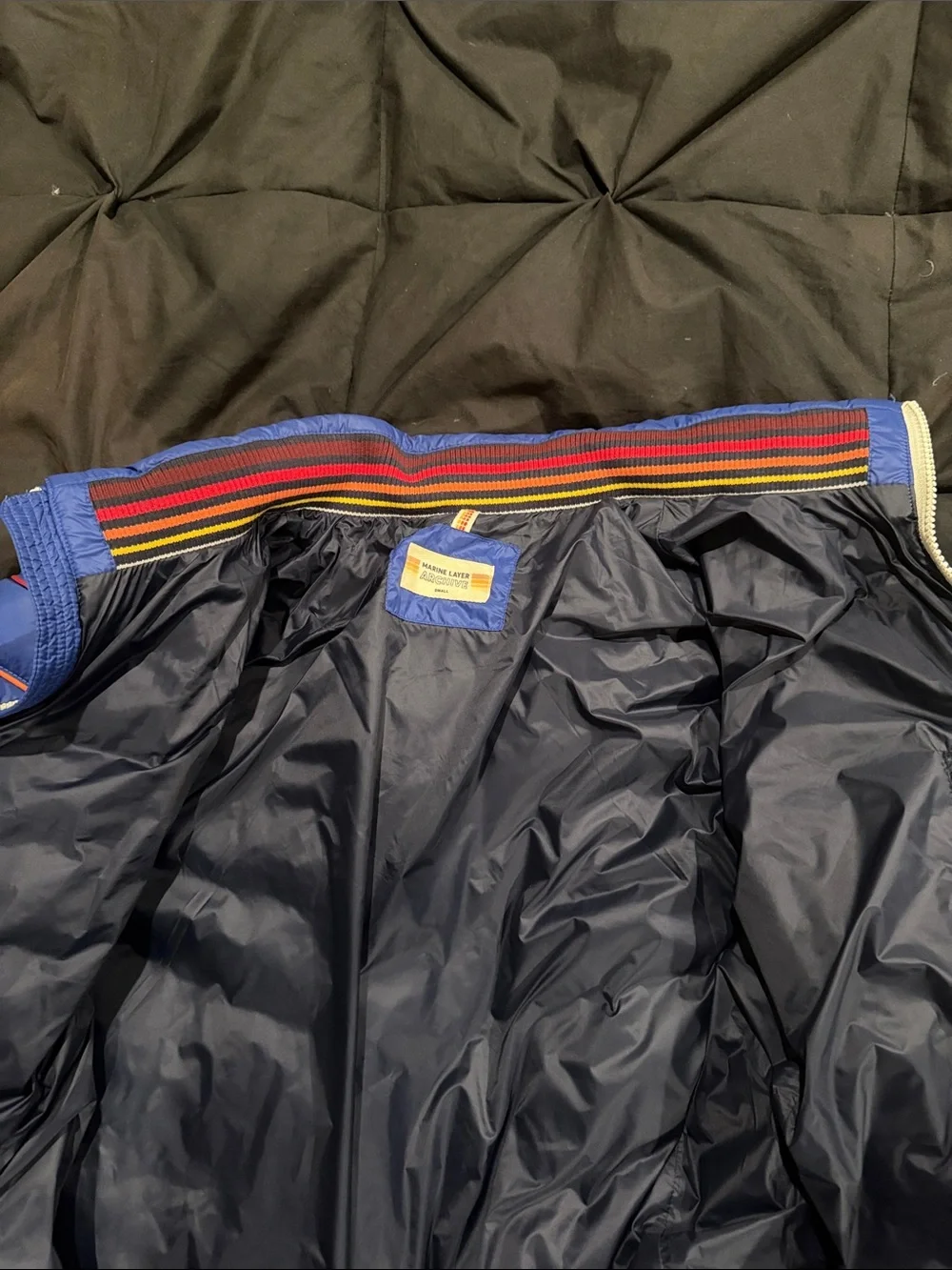 Marine Layer Men's Royal Blue Quilted Puffer Jacket size S